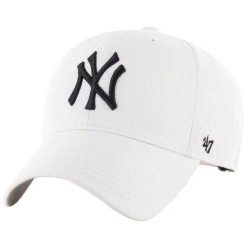 Czapka Z Daszkiem MLB New York Yankees. Białe czapki z daszkiem 47 Brand, na lato, bez wzorów, z materiału. Za 99.99 zł.