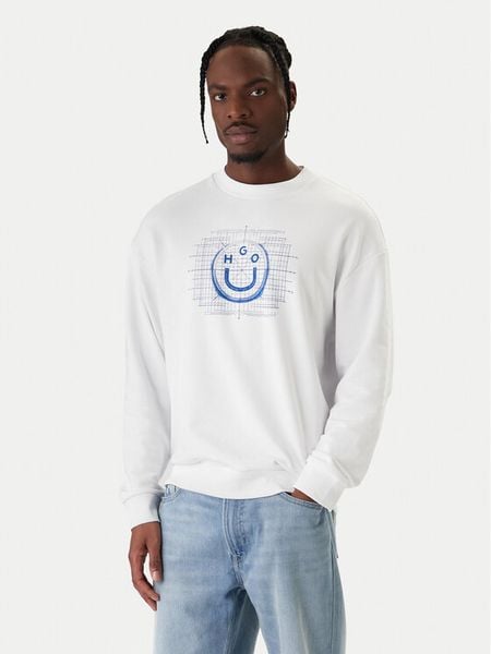 HUGO Bluza Namenex 50554392 Biały Regular Fit. Białe bluzy Hugo, m, bez wzorów, z bawełny, bez kaptura. Za 309.99 zł.