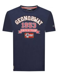 Geographical Norway Koszulka "Jollegio" w kolorze granatowym rozmiar: S. Niebieskie bezrękawniki Geographical Norway, s, z aplikacjami, z bawełny, bez kołnierzyka, bez ramiączek. Za 43.88 zł.