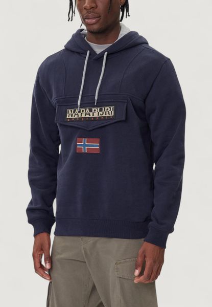 Bluza Mężczyzna NAPAPIJRI BURGEE WINT 4. Niebieskie bluzy z kapturem Napapijri, m, bez wzorów, z bawełny, z kapturem. Za 478.10 zł.