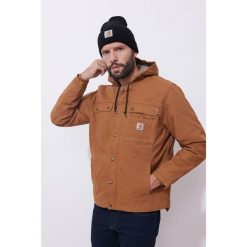 Kurtka turystyczna męska Carhartt Washed Duck Sherpa Utility ocieplana. Zielone kurtki Carhartt, m, bez wzorów, bez kaptura. Za 765.99 zł.