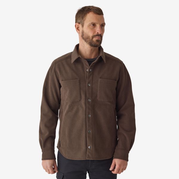 Koszula wierzchnia Solognac 500. Brązowe koszule SOLOGNAC, s, bez wzorów, z bawełny, bez kołnierzyka, bez ramiączek. Za 199.99 zł.