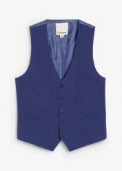 Kamizelka garniturowa, regular fit. Niebieskie garnitury bonprix, m, bez wzorów. Za 149.99 zł.