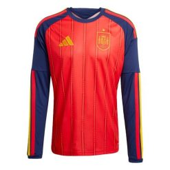 Koszulka podstawowa z długim rękawem Spain 26. Czerwone bluzki z długim rękawem Adidas, bez wzorów, bez kołnierzyka, bez ramiączek. Za 479.00 zł.