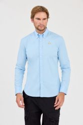 LA MARTINA Błękitna koszula Poplin Stretch. Niebieskie koszule La Martina, l, bez wzorów, bez kołnierzyka, bez ramiączek. W wyprzedaży za 489.99 zł.