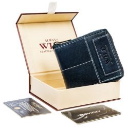 Portfel retro granatowy Always Wild N50504-HWM-9731 NAVY. Niebieskie portfele Always Wild, bez wzorów, ze skóry. Za 97.99 zł.