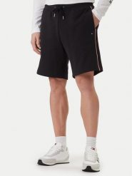 Tommy Hilfiger Szorty sportowe Global Stripe MW0MW42883 Czarny Regular Fit. Czarne krótkie spodenki sportowe Tommy Hilfiger, m, bez wzorów, z bawełny. Za 409.99 zł.
