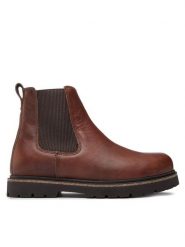 Birkenstock Sztyblety Highwood 1025718 Brązowy. Brązowe botki sznurowane Birkenstock, bez wzorów, ze skóry, bez obcasa, bez zapięcia. Za 899.99 zł.