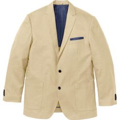 Marynarka z materiału z lnem, Regular Fit bonprix beżowy. Marynarki marki bonprix. Za 139.99 zł.