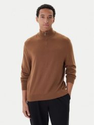 Calvin Klein Golf LV04LD318G Brązowy Regular Fit. Brązowe swetry rozpinane CALVIN KLEIN, m, bez wzorów, z wełny, bez kołnierzyka, bez ramiączek. Za 599.99 zł.