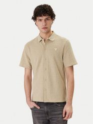 Guess Koszula M6GP09 K3078 Beżowy Regular Fit. Brązowe koszule Guess, l, z aplikacjami, z syntetyku, bez kołnierzyka, bez ramiączek. Za 399.99 zł.