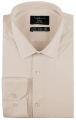 Jednokolorowa, Bawełniana Koszula o Prostym Kroju - Beżowa. Brązowe koszule Pazzani, bez wzorów, z bawełny, bez kołnierzyka, bez ramiączek. Za 169.00 zł.