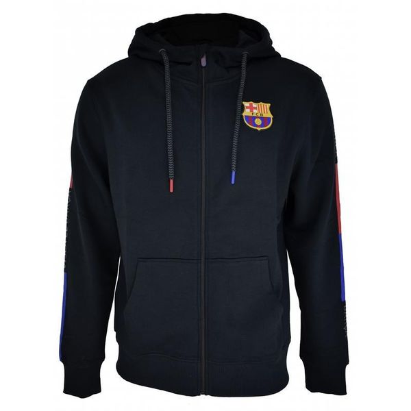 Bluza z kapturem unisex Barcelona 2024-25. Czarne bluzy z kapturem FC Barcelona, m, bez wzorów, z kapturem. W wyprzedaży za 276.47 zł.