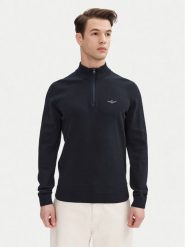 Aeronautica Militare Sweter 251MA1489L506 Granatowy Regular Fit. Niebieskie swetry rozpinane Aeronautica Militare, l, bez wzorów, z bawełny, bez kołnierzyka, bez ramiączek. Za 369.99 zł.