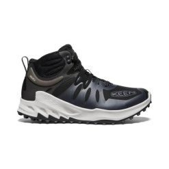 Keen Buty turystyczne męskie ZIONIC MID WP BLACK/STEEL GREY r.41. Czarne buty turystyczne Keen, bez wzorów, z gumy, bez zapięcia, trekkingowe. Za 419.89 zł.