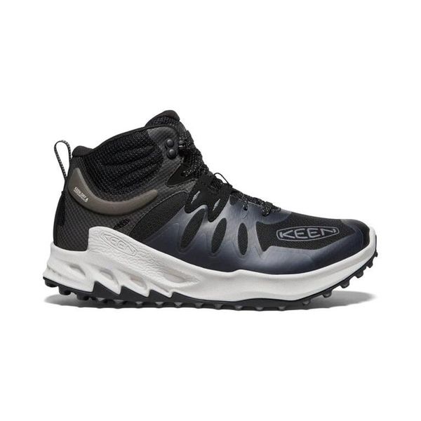 Keen Buty turystyczne męskie ZIONIC MID WP BLACK/STEEL GREY r.41. Czarne buty turystyczne Keen, bez wzorów, z gumy, bez zapięcia, trekkingowe. Za 419.89 zł.