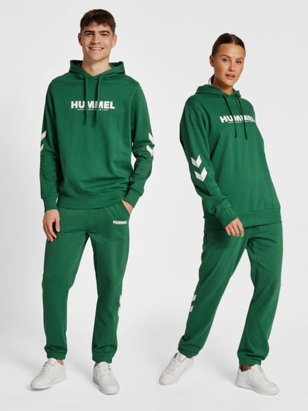 Bluza z logo Hummel Legacy. Zielone bluzy z kapturem Hummel, m, bez wzorów, z bawełny, z kapturem. Za 172.00 zł.