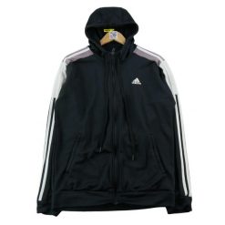 Second life - Kurtka dresowa męska 3 bandes - Stan dobry. Czarne kurtki Adidas, l, bez wzorów, z dresówki, bez kaptura. Za 146.96 zł.