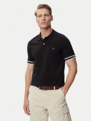 Guess Polo M6GP60 K3076 Czarny Regular Fit. Czarne koszulki polo sportowe Guess, m, z aplikacjami, z bawełny, bez kołnierzyka, bez ramiączek. Za 299.99 zł.