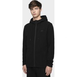 Polar męski PLM301 - głęboka czerń. Brązowe bluzy z polaru 4F, m, bez wzorów, z dzianiny, z kapturem. Za 129.99 zł.