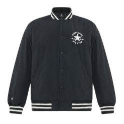 Kurtka męska Converse Varsity Graphic Bomber. Czarne kurtki Converse, m, bez wzorów, bez kaptura. Za 449.99 zł.