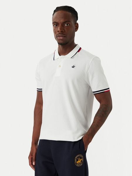 Beverly Hills Polo Club Polo P-SS26M-P2525 Biały Regular Fit. Białe koszulki polo Beverly Hills Polo Club, m, bez wzorów, z bawełny, bez kołnierzyka, bez ramiączek. Za 143.99 zł.