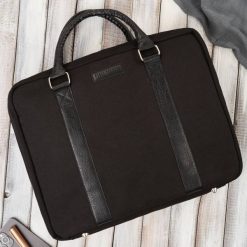 Torba męska na ramię lub do ręki wegańska do pracy na laptopa czarna Paolo Peruzzi E-14-BL. Czarne torby na laptopa . Za 159.99 zł.