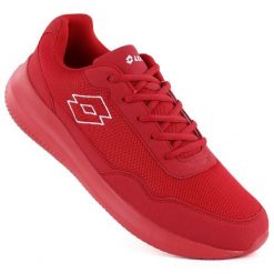 Buty sportowe sneakersy lekkie siatka czerwone Lotto CONNECT. Czerwone buty sportowe casual Lotto, bez wzorów, z tkaniny, bez zapięcia. Za 159.00 zł.