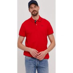 Pepe Jeans - Polo Lucas. Czerwone koszulki polo Pepe Jeans, l, z aplikacjami, z dzianiny, bez kołnierzyka, bez ramiączek. W wyprzedaży za 149.90 zł.