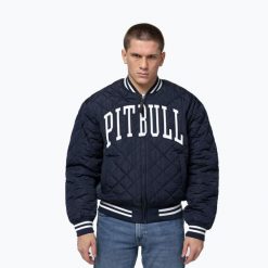 Kurtka męska Pitbull Jupiter Padded Baseball. Niebieskie kurtki PITBULL, m, bez wzorów, z bawełny, bez kaptura. Za 289.99 zł.