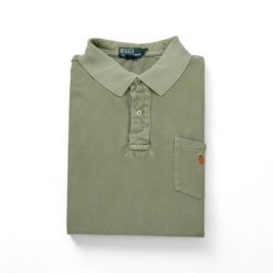 Second life - Męski polo z krótkim rękawem - Stan bardzo dobry. Brązowe koszulki polo RALPH LAUREN, m, bez wzorów, bez kołnierzyka, bez ramiączek. Za 101.48 zł.