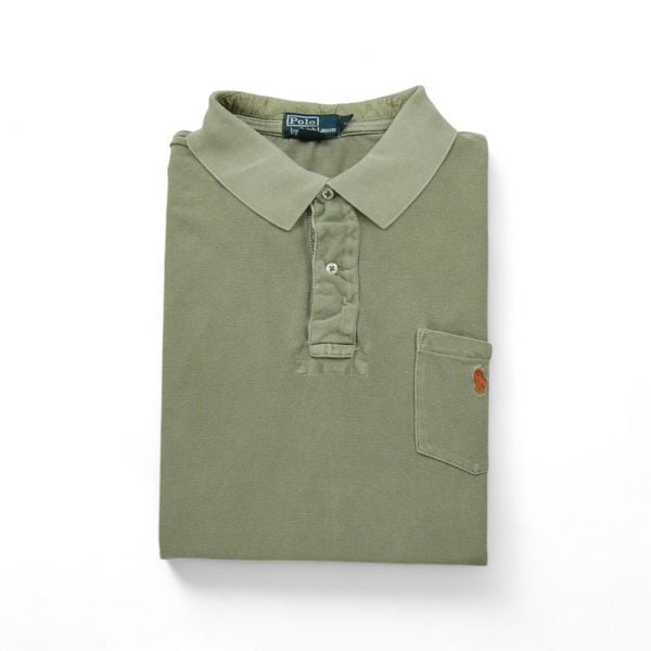 Second life - Męski polo z krótkim rękawem - Stan bardzo dobry. Brązowe koszulki polo RALPH LAUREN, m, bez wzorów, bez kołnierzyka, bez ramiączek. Za 101.48 zł.