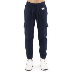Spodnie dresowe oddychający oddychający z bawełna z elastyczny pas na co dzień. Niebieskie spodnie materiałowe LEONE 1947 APPAREL, na co dzień, bez wzorów, z bawełny, sportowe. W wyprzedaży za 112.15 zł.