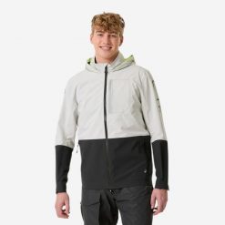Kurtka żeglarska męska Decathlon Sailing 900 Light. Szare kurtki Decathlon, l, bez wzorów, z materiału, z kapturem. Za 529.99 zł.