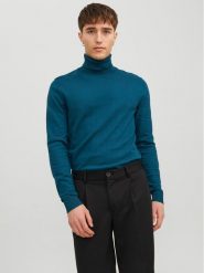 Jack&Jones Golf 12157417 Niebieski Regular Fit. Niebieskie golfy Jack&Jones, m, bez wzorów, z bawełny, bez kołnierzyka, bez ramiączek. Za 179.99 zł.