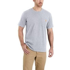 Koszulka sportowa męska T-shirt Carhartt Heavyweight Pocket K87. Brązowe t-shirty sportowe Carhartt, bez wzorów, bez ramiączek, trekkingowe. Za 97.99 zł.