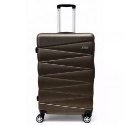 Walizka na kółkach Sapphire ST-2240 brązowa - duża L DUO. Brązowe walizki Sapphire, bez wzorów, z gumy, duże. W wyprzedaży za 149.80 zł.