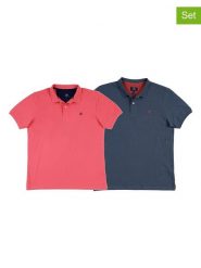 The Time of Bocha Koszulki polo (2 szt.) w kolorze różowym i granatowym rozmiar: L. Niebieskie koszulki polo The Time of Bocha, l, bez wzorów, z bawełny, bez kołnierzyka, bez ramiączek. Za 165.99 zł.