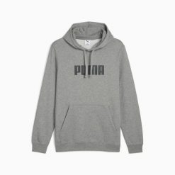 Bluza sportowa z kapturem męska Puma ESS LOGO TR 68677003. Szare bluzy z kapturem Puma, l, bez wzorów, z dresówki, z kapturem. Za 155.71 zł.