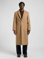 MĘSKI PŁASZCZ LEE LONG WOOL CAR COAT CAMEL 112371316. Brązowe płaszcze Lee, m, bez wzorów, bez kaptura. Za 299.99 zł.