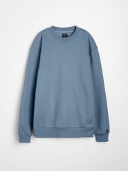 Bluza crewneck basic z domieszką bawełny - niebieski. Niebieskie bluzy bez kaptura Sinsay, l, bez wzorów, z bawełny, bez kaptura. Za 29.99 zł.