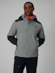 4F Kurtka trekkingowa membrana 10000 męska - szara 3XL. Szare kurtki 4F, l, bez wzorów, z materiału, bez kaptura. Za 399.99 zł.