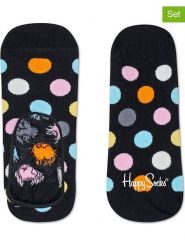 Happy Socks Skarpety-stopki (2 pary) "Big Dots" w kolorze czarnym ze wzorem rozmiar: 41-46. Czarne skarpety Happy Socks, bez wzorów, prążkowane. Za 52.95 zł.