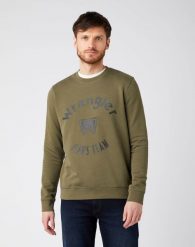 WRANGLER CREW SWEAT MĘSKA BLUZA KLASYCZNA IVY GREEN W6M8HYXIX 112141493. Zielone bluzy Wrangler, m, bez wzorów, bez kaptura. Za 149.99 zł.