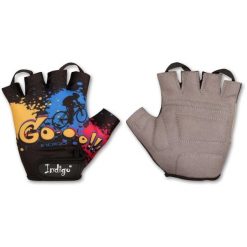 Rękawiczki rowerowe z poduszkami oddychające INDIGO GO. Czarne rękawiczki INDIGO SPORTS, bez wzorów. Za 43.00 zł.