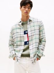 Tommy Jeans koszula casual Mężczyźni Regular Fit Bawełna zielony|szary|biały, M. Białe koszule Tommy Jeans, m, bez wzorów, z bawełny, bez kołnierzyka, bez ramiączek. Za 279.95 zł.