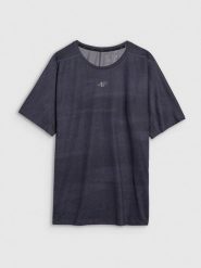 4F Koszulka rowerowa szybkoschnąca męska - czarna XL. Czarne t-shirty 4F, l, bez wzorów, z dzianiny, bez kołnierzyka, bez ramiączek. Za 149.99 zł.