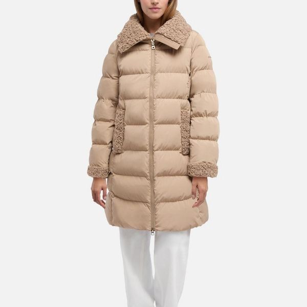 Kurtka GEOX W VILDE Jasnobrązowy. Brązowe kurtki Geox, bez wzorów, z tkaniny, bez kaptura. Za 654.99 zł.
