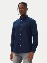 Tommy Hilfiger Koszula Flannel Solid MW0MW40469 Granatowy Regular Fit. Niebieskie koszule Tommy Hilfiger, m, bez wzorów, z bawełny, bez kołnierzyka, bez ramiączek. Za 369.99 zł.