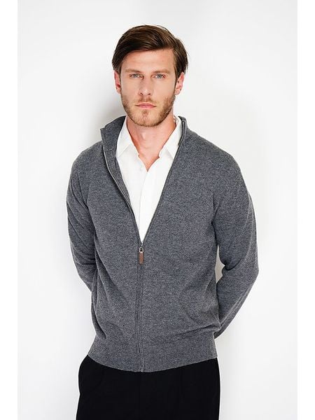 William de Faye Kardigan w kolorze szarym rozmiar: 48. Szare swetry rozpinane William de Faye, bez wzorów, z kaszmiru, bez kołnierzyka, bez ramiączek. Za 178.79 zł.